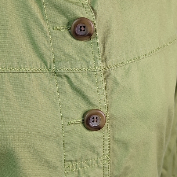 EDDIE BAUER Cotton Military Style Three Quarter Sleeve Jacket Green Size Medium - Picture 10 of 12